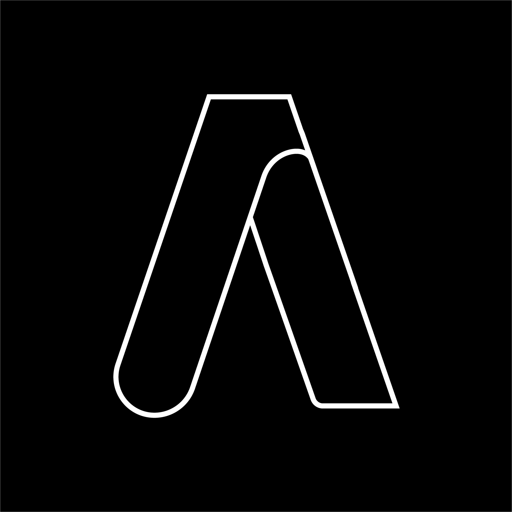 Logo Mark_White Outline_black background