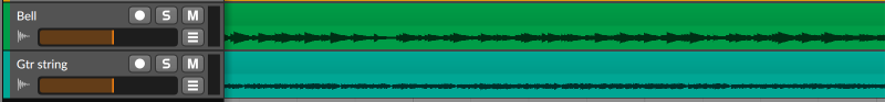 Screen shot of long recordings in Bitwig