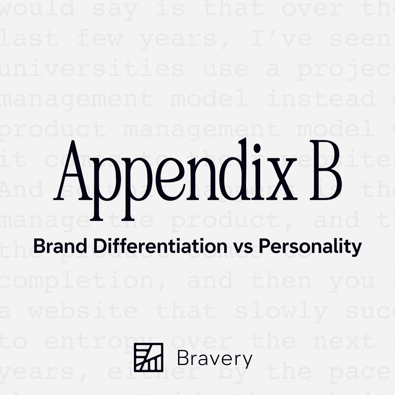 Text reads Appendix B - Brand Differentiation vs Personality