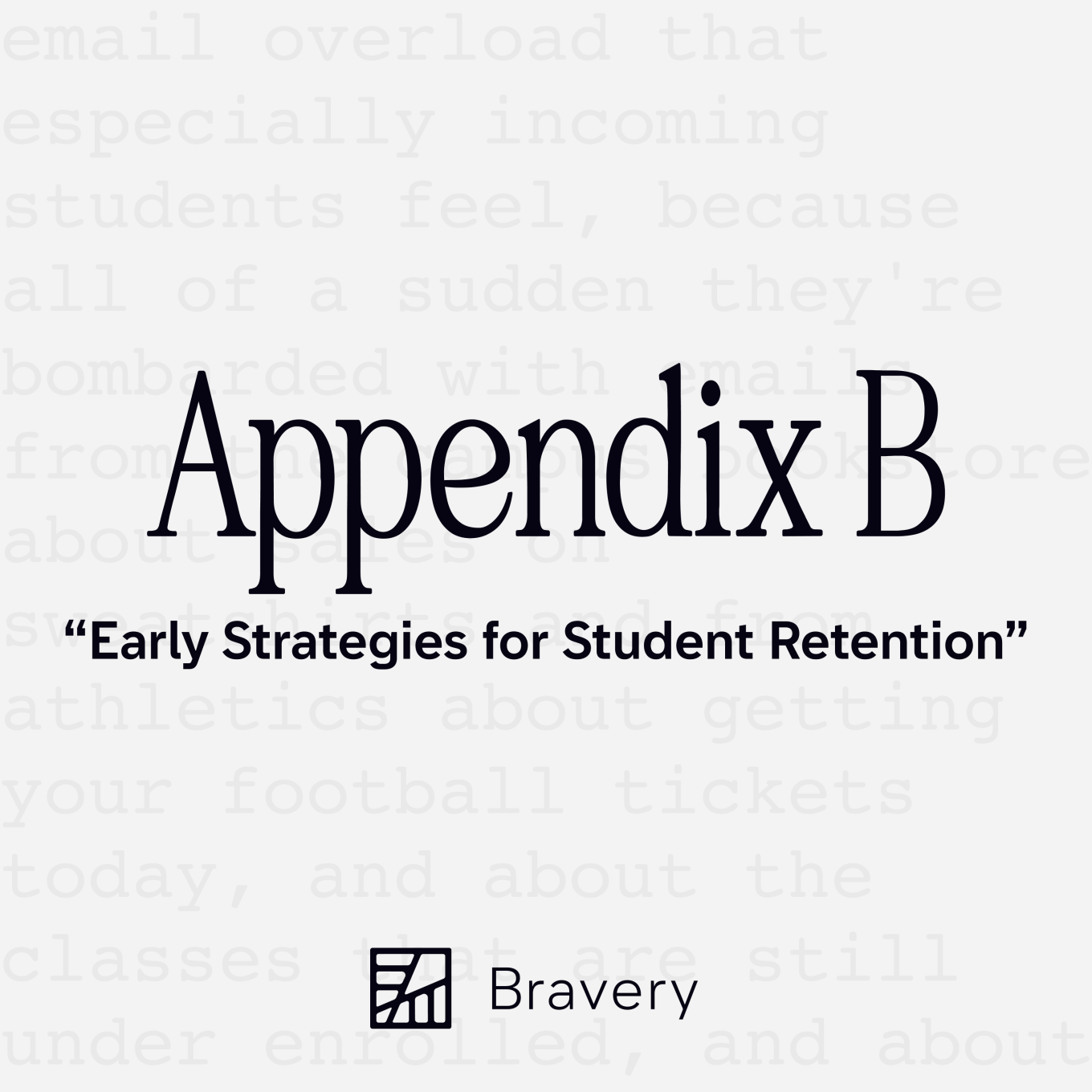 Appendix B Episode 30, text is present that reads, "Early Strategies for Student Retention"