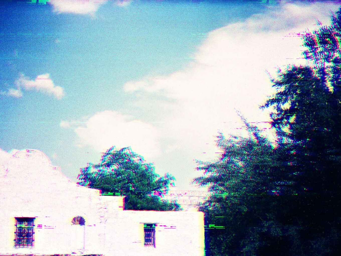 The top of the Alamo in the sunlight