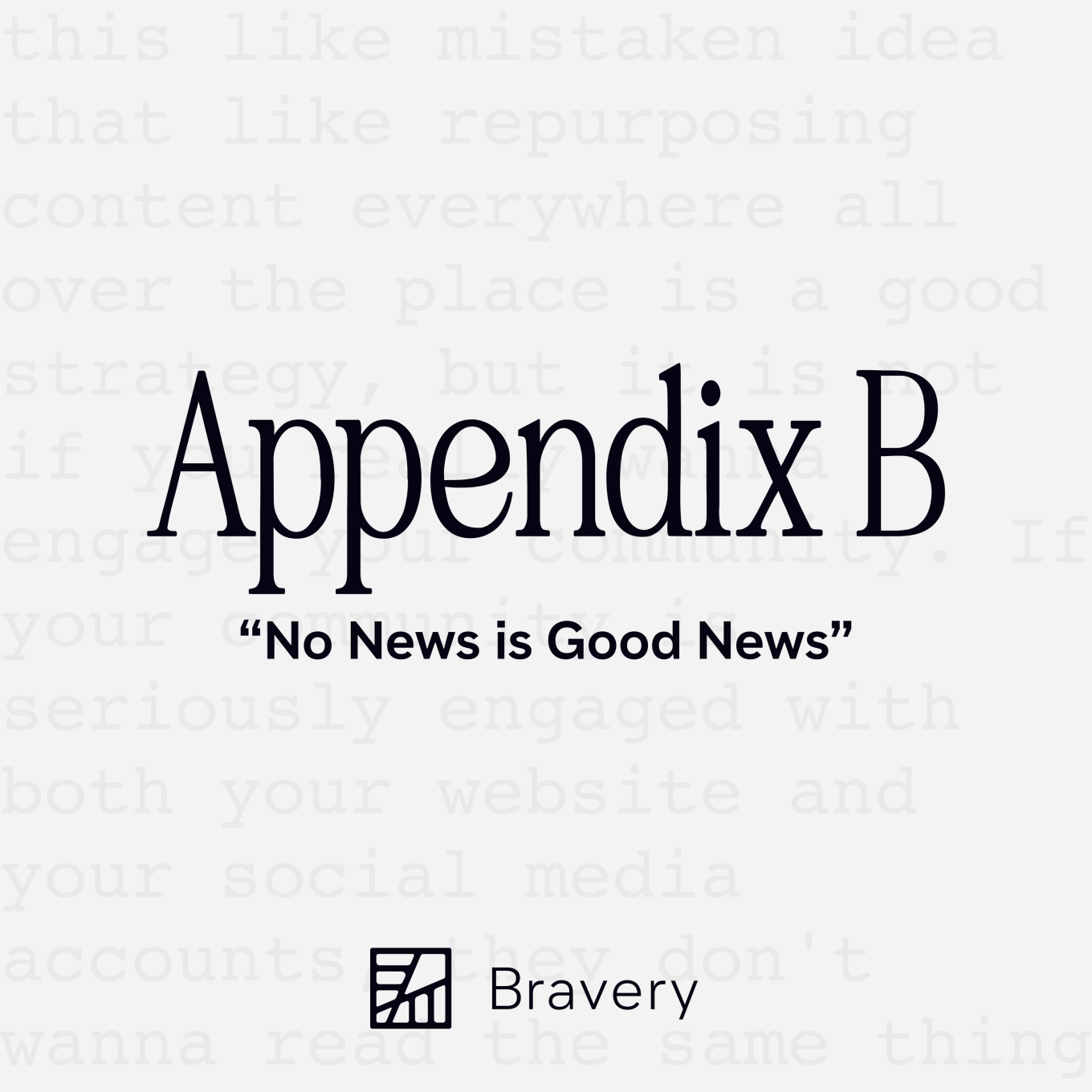 Appendix B Episode 29, text is present that reads, "No News is Good News."
