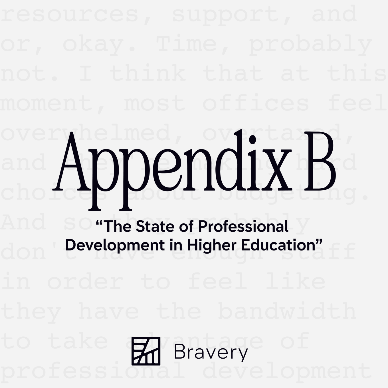 Appendix B Episode 34, text is present that reads, "The State of Professional Development in Higher Ed"