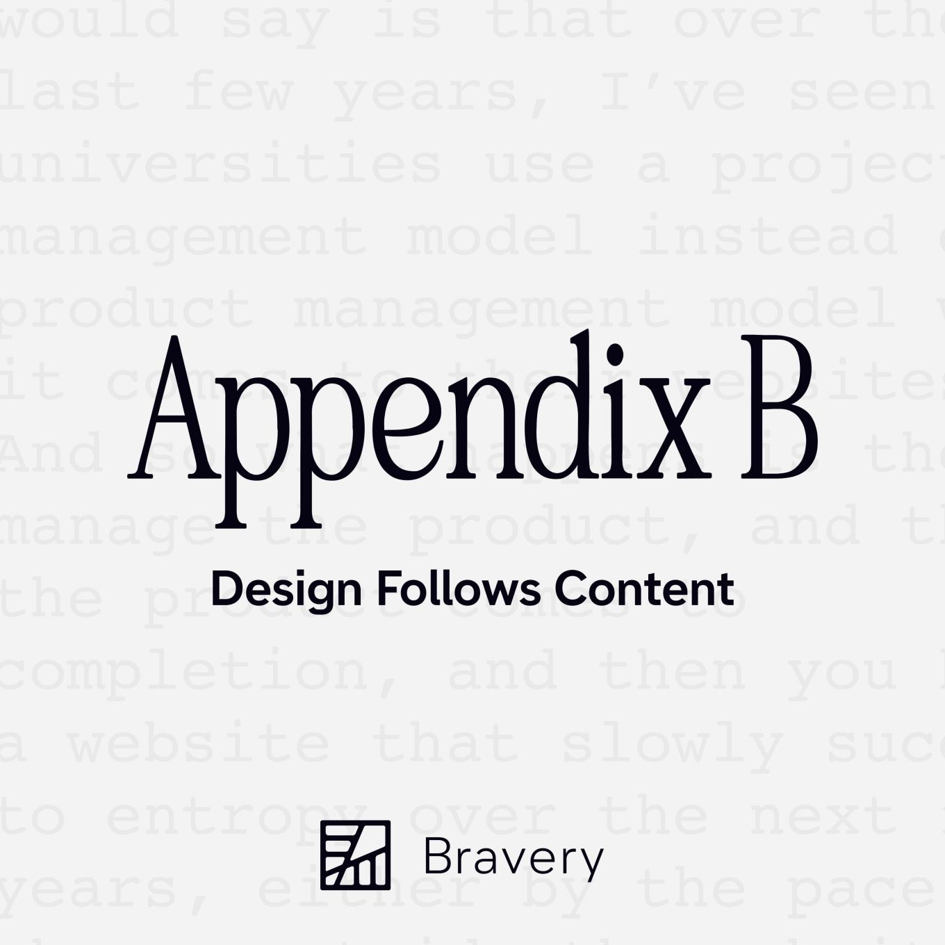 Text reads Appendix B - Design Follows Content