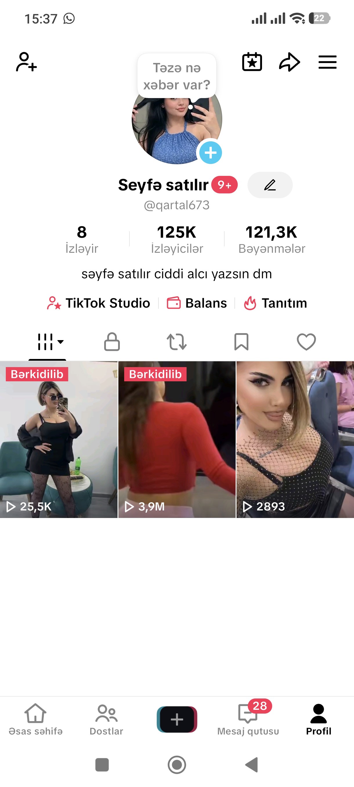 Tiktok səhifəsi