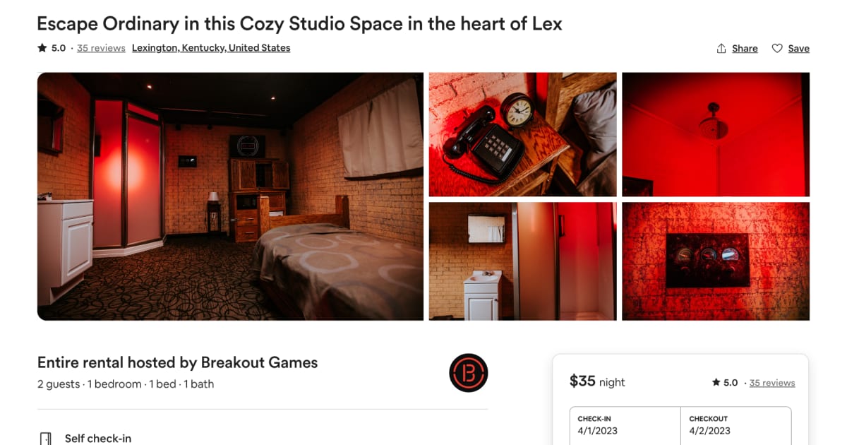 Breakout Games Hosts Room on Airbnb