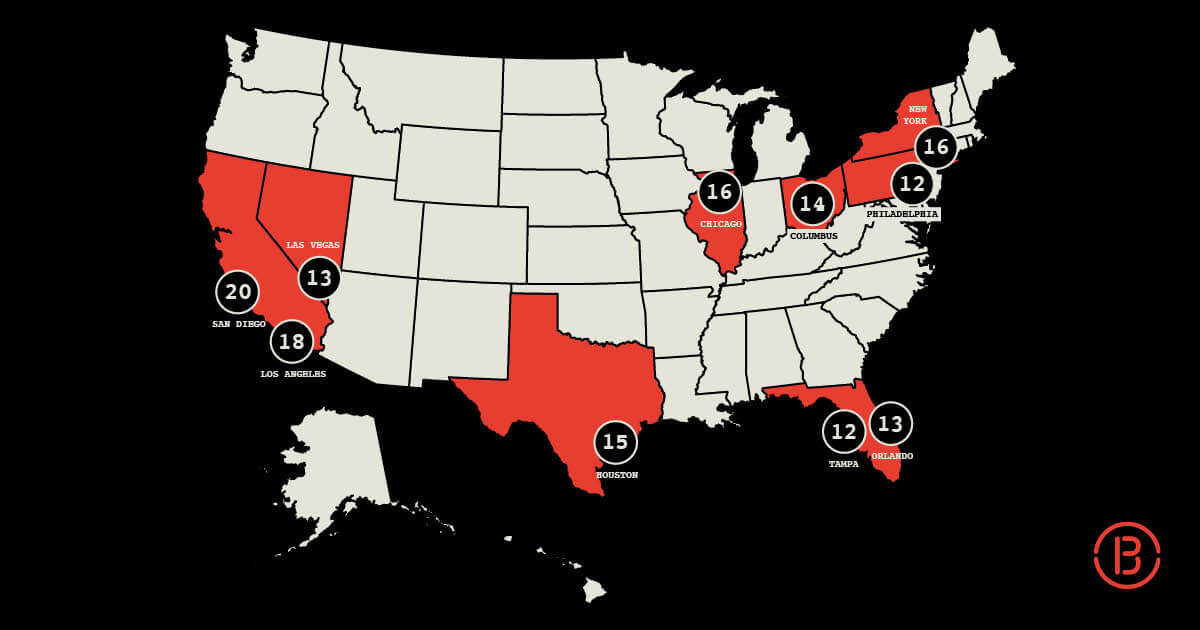 Cities with the Most Escape Rooms