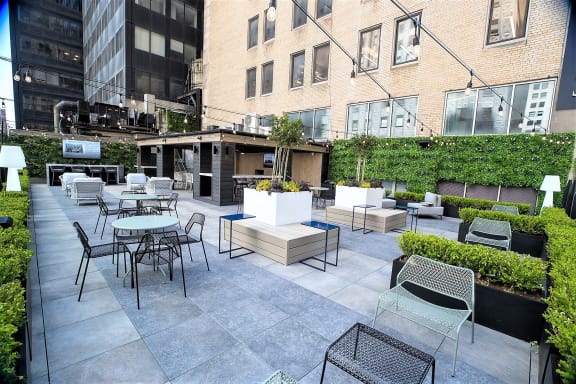 Workspace fully furnished and equipped located at 369 Lexington Avenue, #Outdoor Meeting Room, New York City.