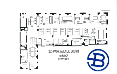 Floor plan for Breather office space 235 Park Avenue South, 4th Floor, Room Big Daddy&#39;s