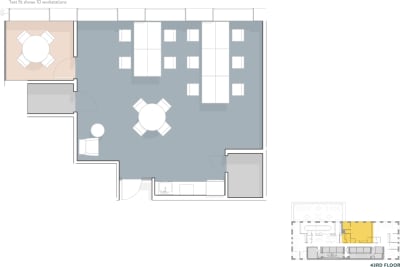 Floor plan for Breather office space 152 West 57th Street, 43rd Floor, Suite CHTCAN-B