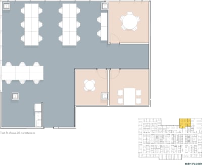 Floor plan for Breather office space 500 Citigroup Center, West Madison Street, 10th Floor, Suite Suite CHIOGI0CAN-B