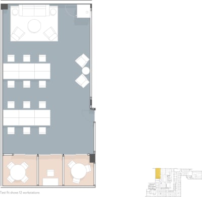 Floor plan for Breather office space 810 7th Street Northeast, 6th Floor, Suite WASHSTSTE-2D