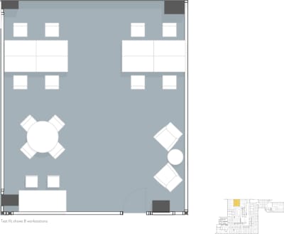 Floor plan for Breather office space 810 7th Street Northeast, 6th Floor, Suite WASHSTSTE-2E