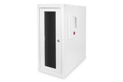 Computer housing with in-built filter fan and levelling fee