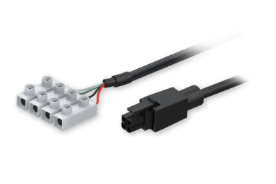 Power cable with 4-way screw terminal