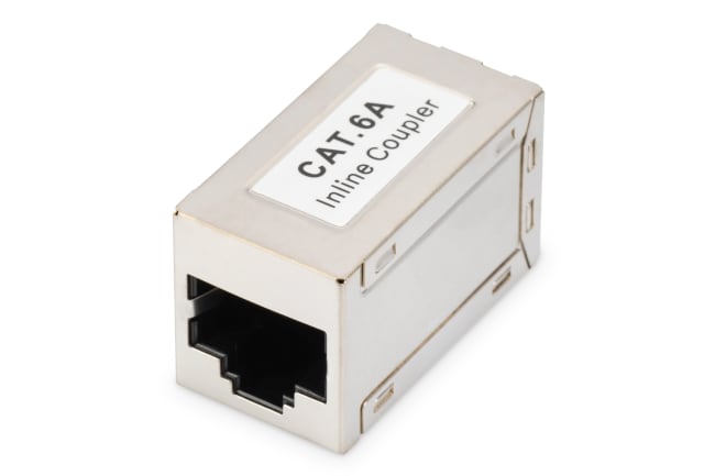 CAT6A modular coupler, full SH RJ45 to RJ45