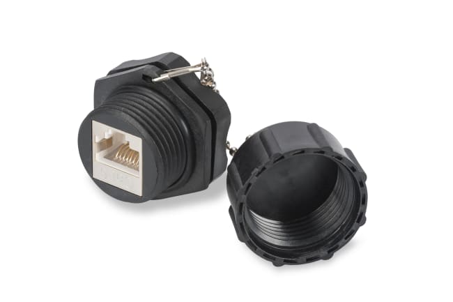 CAT 6 industrial keystone jack, IP67, SH with dust cap