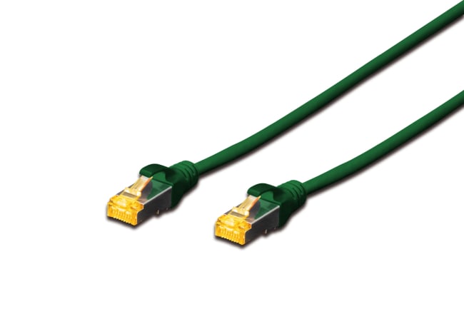 CAT 6A S-FTP patch cord, Cu, LSZH AWG 26/7,  1 m,  green