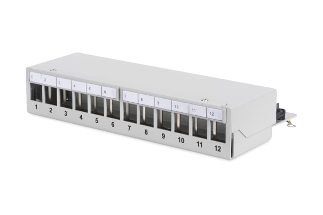 Modular Desktop Patch Panel, SH 12-port, light grey