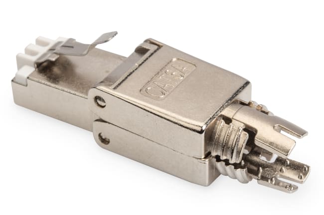 CAT 6A tool-less connector, AWG 22-27, metal latc