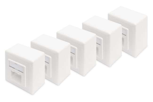 CAT 6, Class E, modular wall outlet, SH
