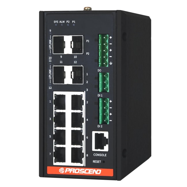 Industrial 12-Port GbE Managed Switch