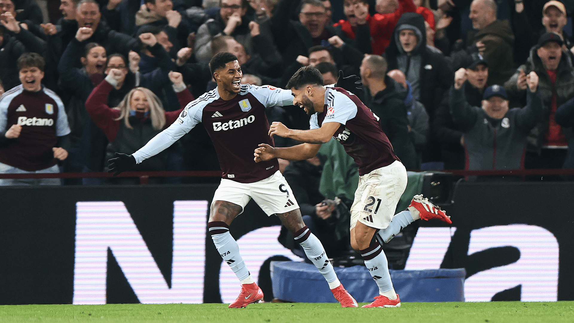 Marcus Rashford and Marco Asensio - Aston Villa