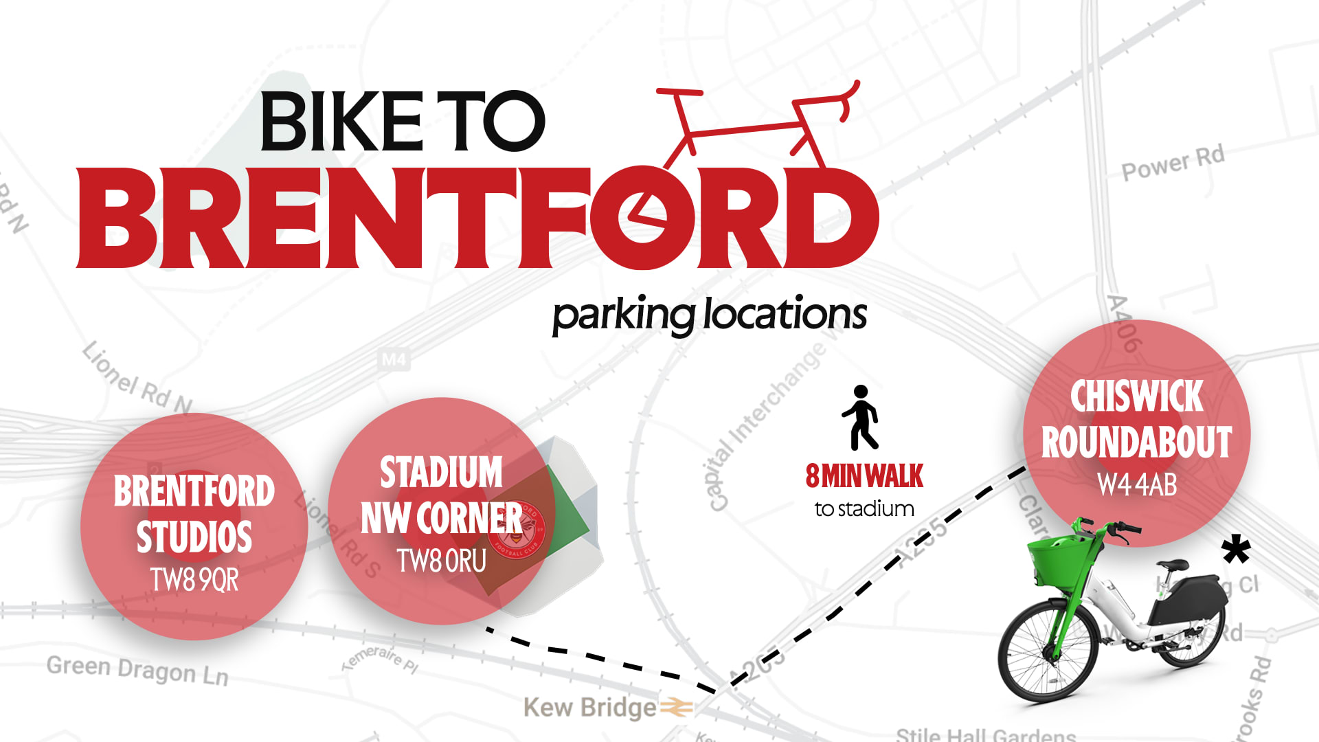 Bike to Brentford Map - Man Utd