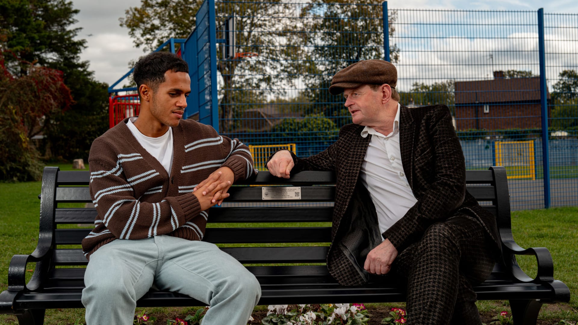 Brentford Community Benches, Talking is the Best Tactic, Fábio Carvalho and Michael Caulfield Image