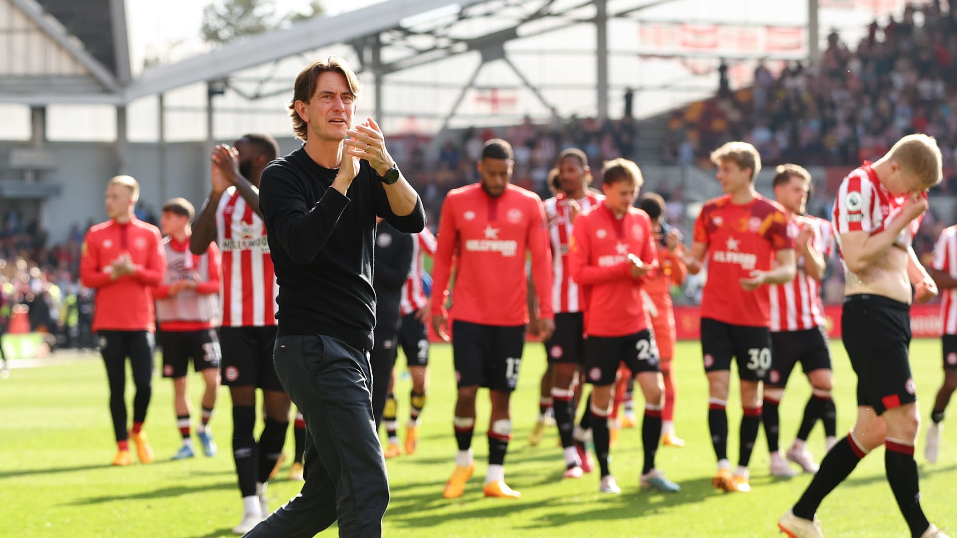 Thomas Frank celebrates Forest win