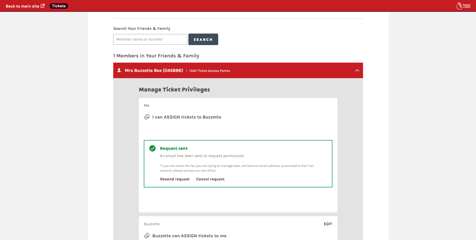 Manage request
