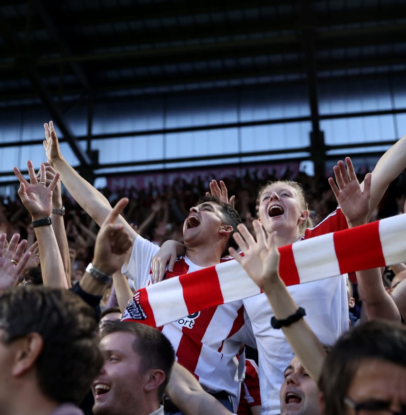 Brentford fans at Brentford Community Stadium versus Arsenal 2021/22