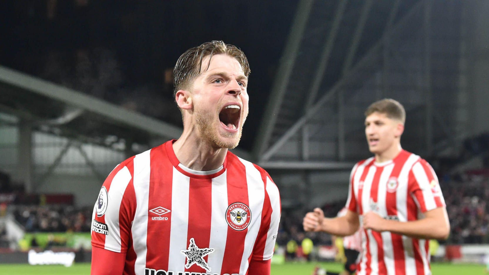 Mathias Jensen, Brentford v Fulham (reaction hero)