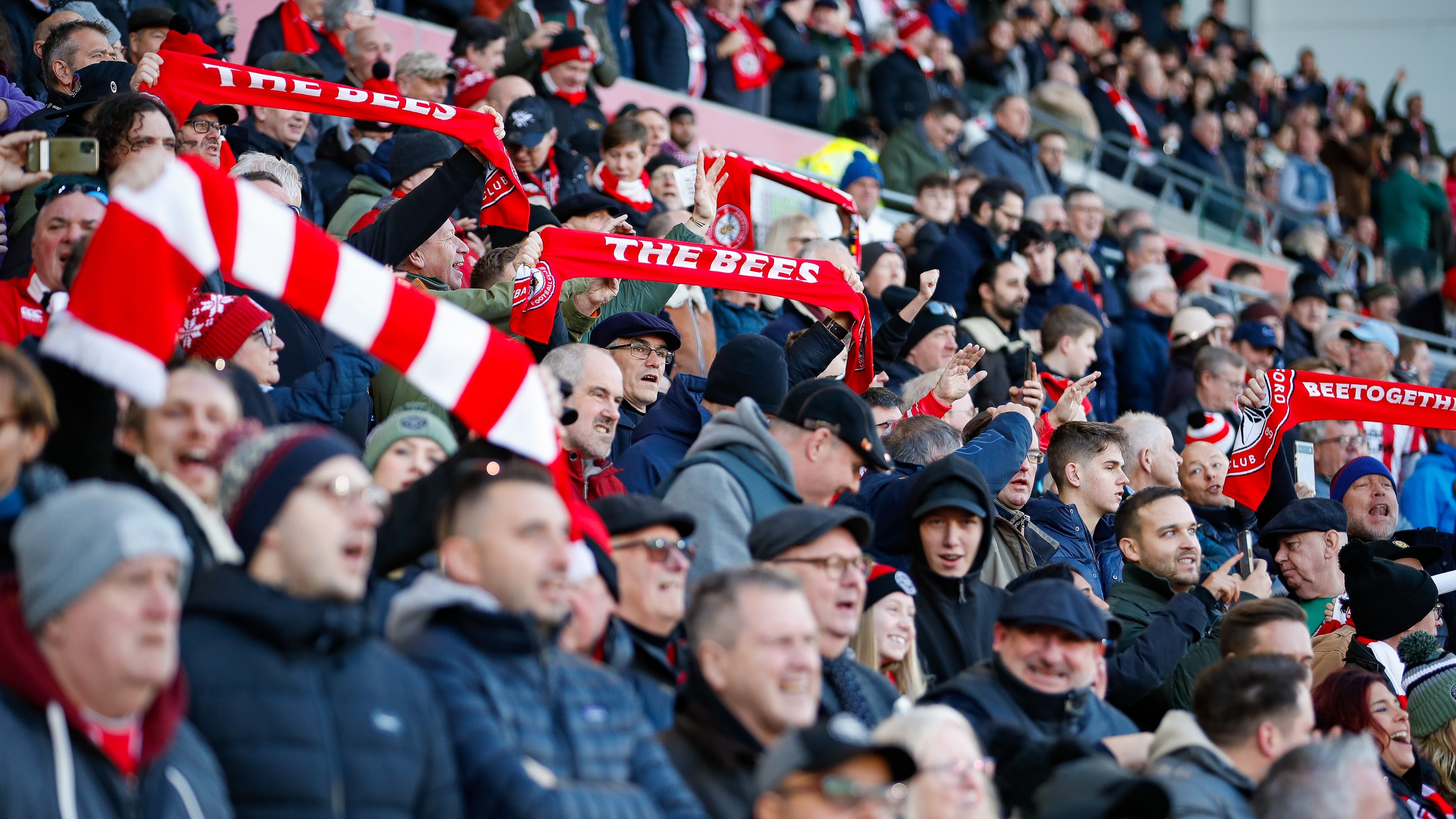 Fans with scarves
