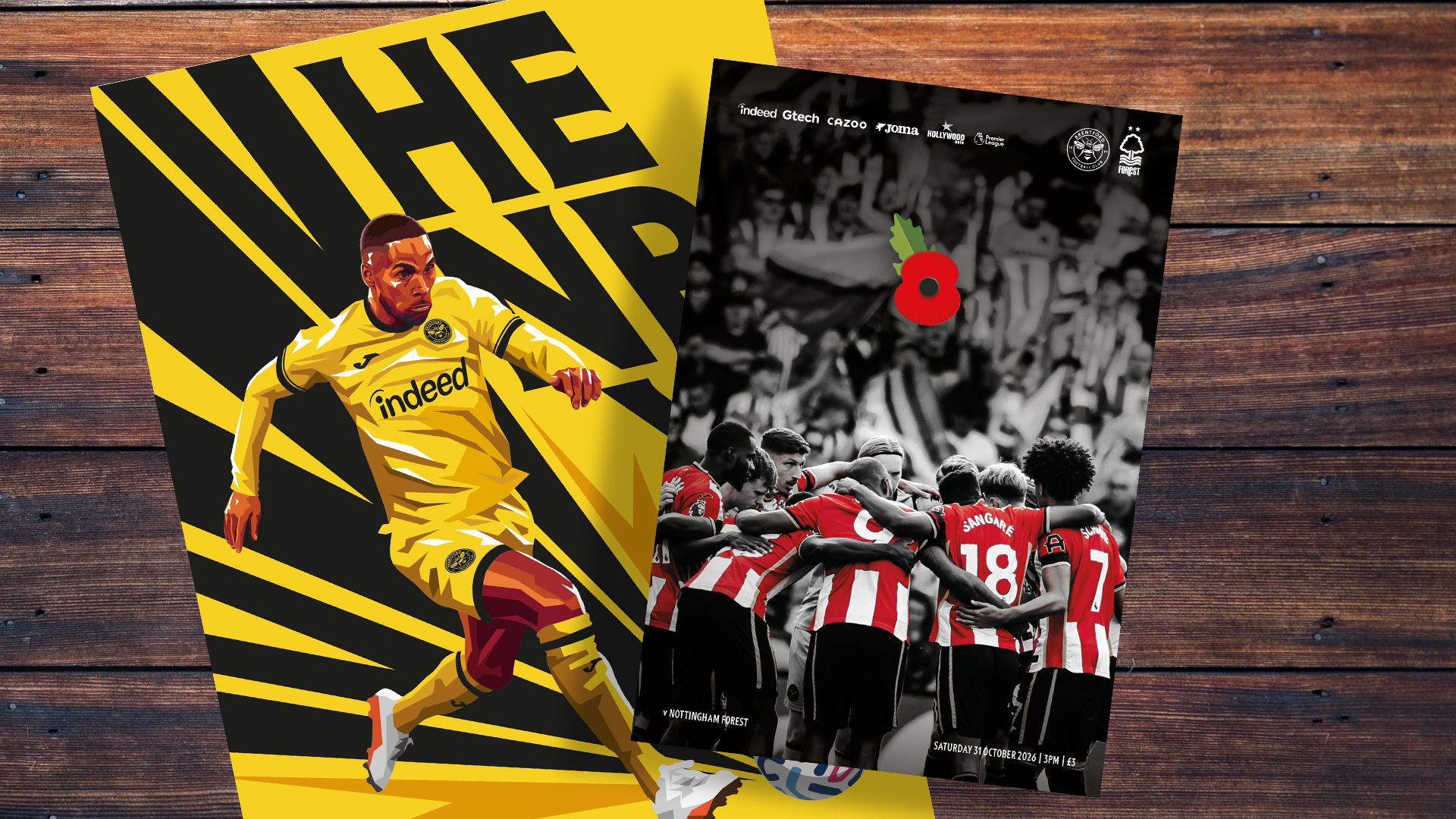 Brentford v Nottingham Forest matchday programme. Rico Henry poster.