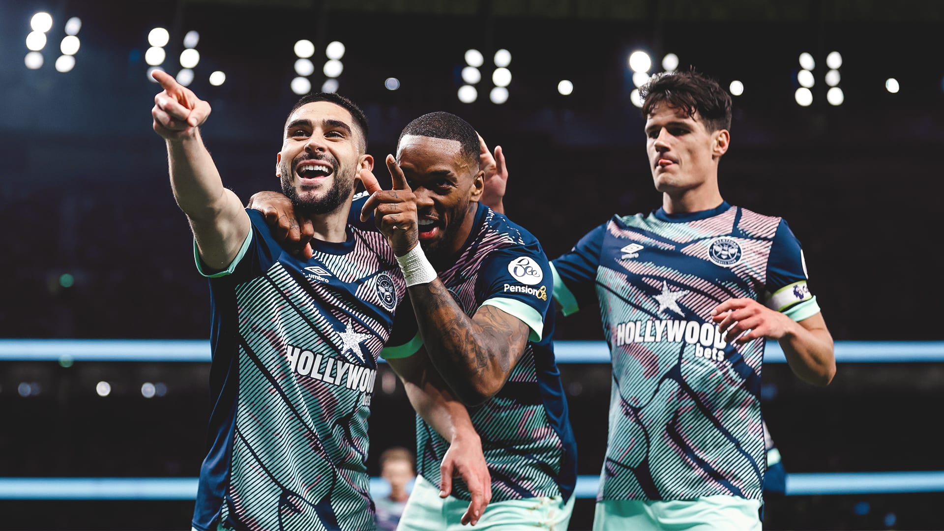 Ivan Toney, Neal Maupay and Christian Nørgaard
