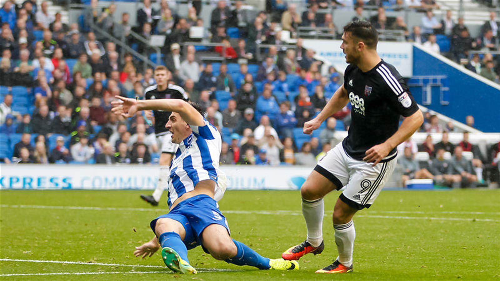 Scott Hogan's Brighton and Hove Albion brace from every angle