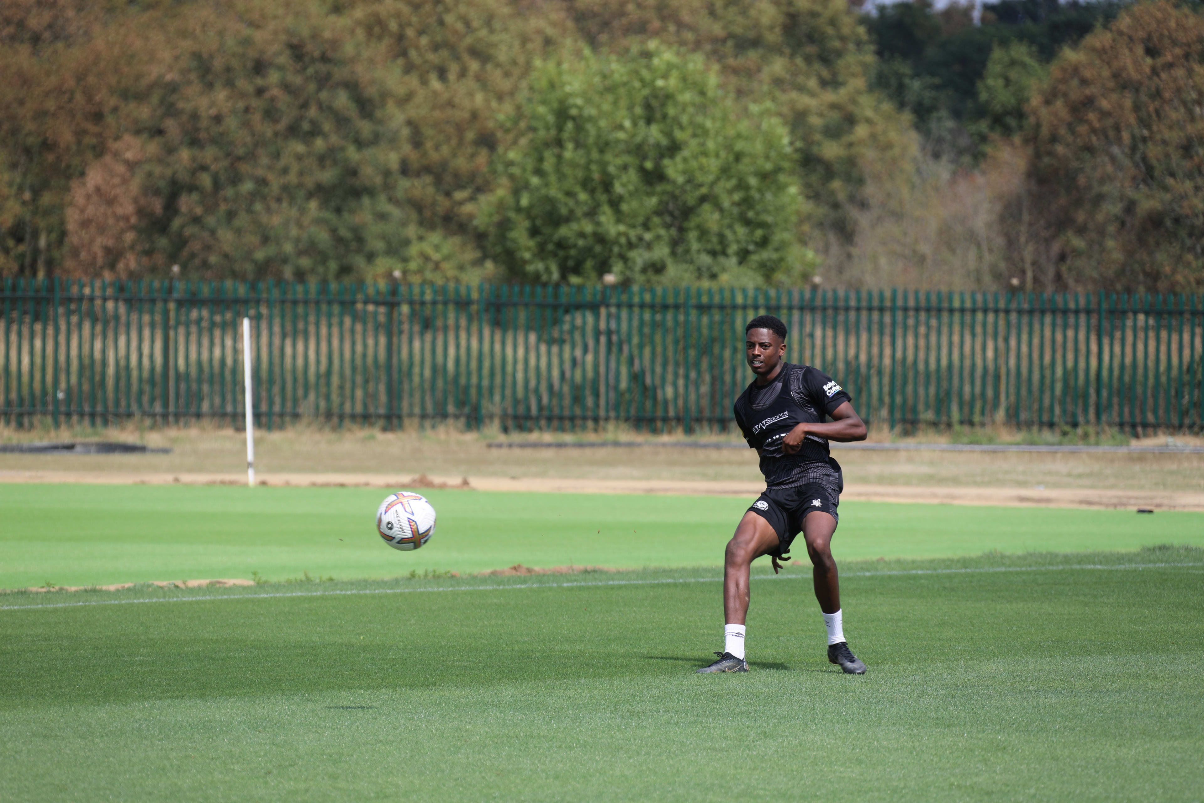 Kyreece Lisbie in training with the young Bees