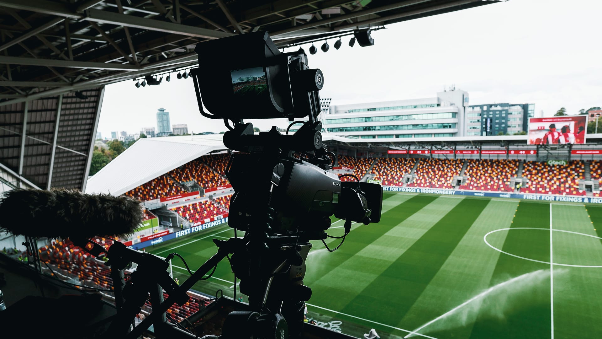 TV camera at Gtech Community Stadium