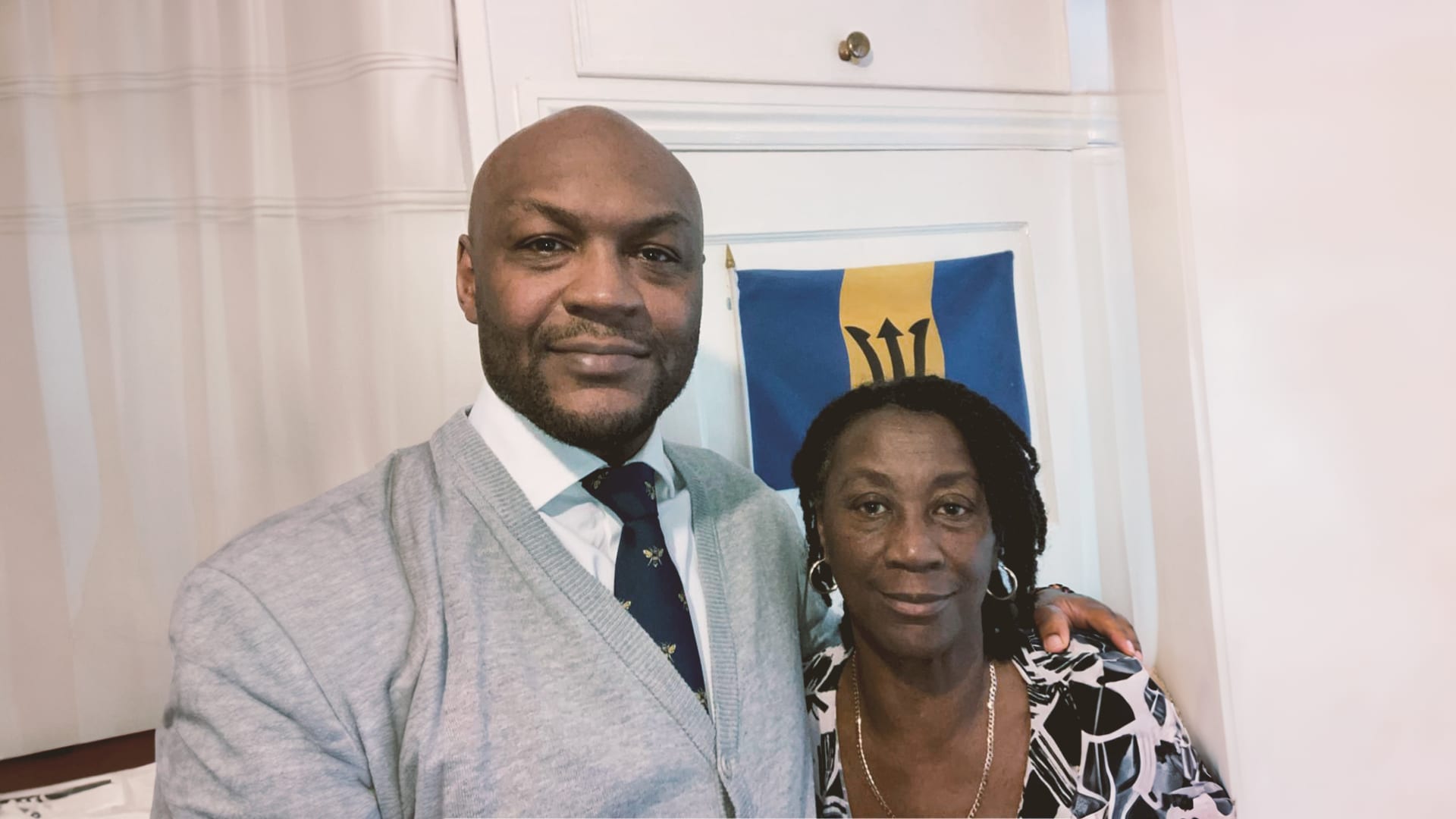 Marcus Gayle and his mum at home