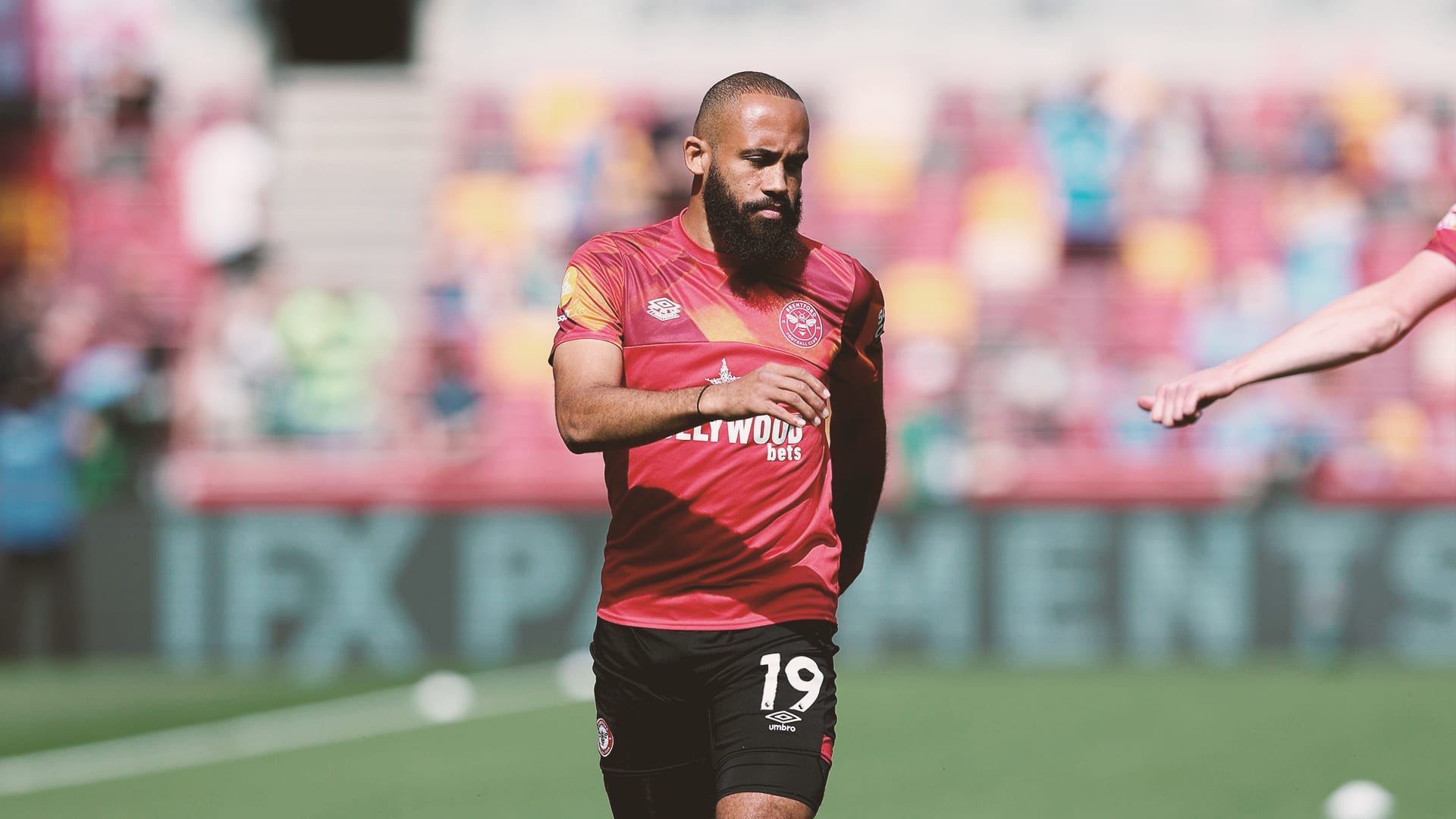 Bryan Mbeumo warm-up 