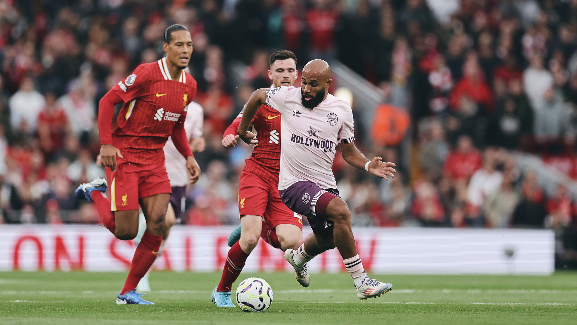 Bryan Mbeumo v Liverpool