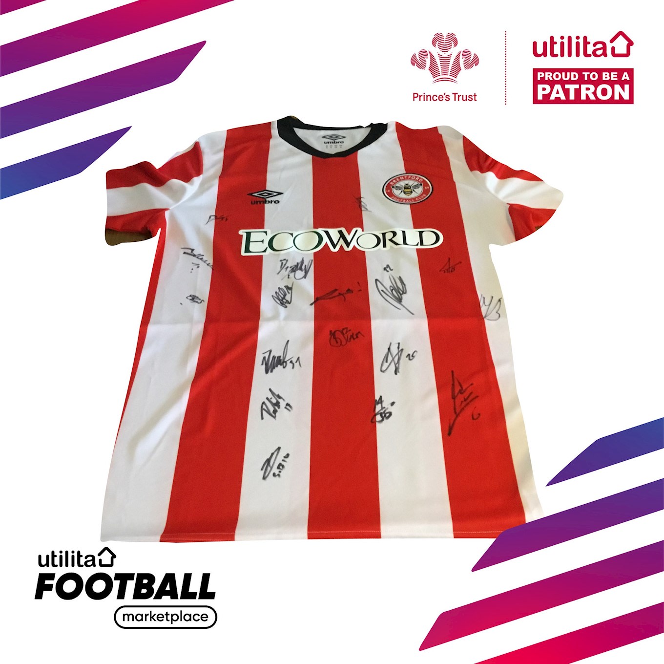 Utilita Football Marketplace auction raising money for Prince's Trust