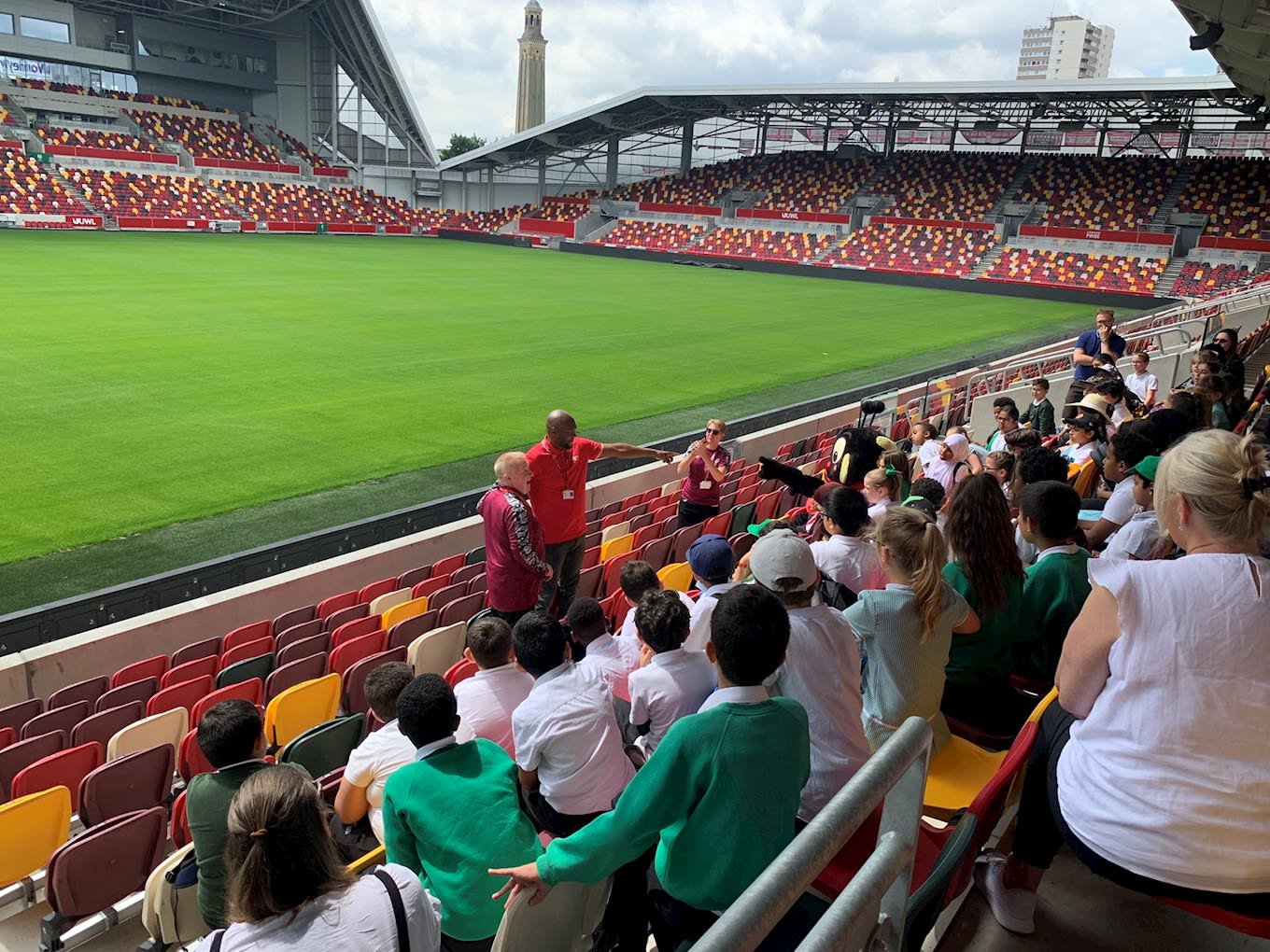 Local school visits stadium