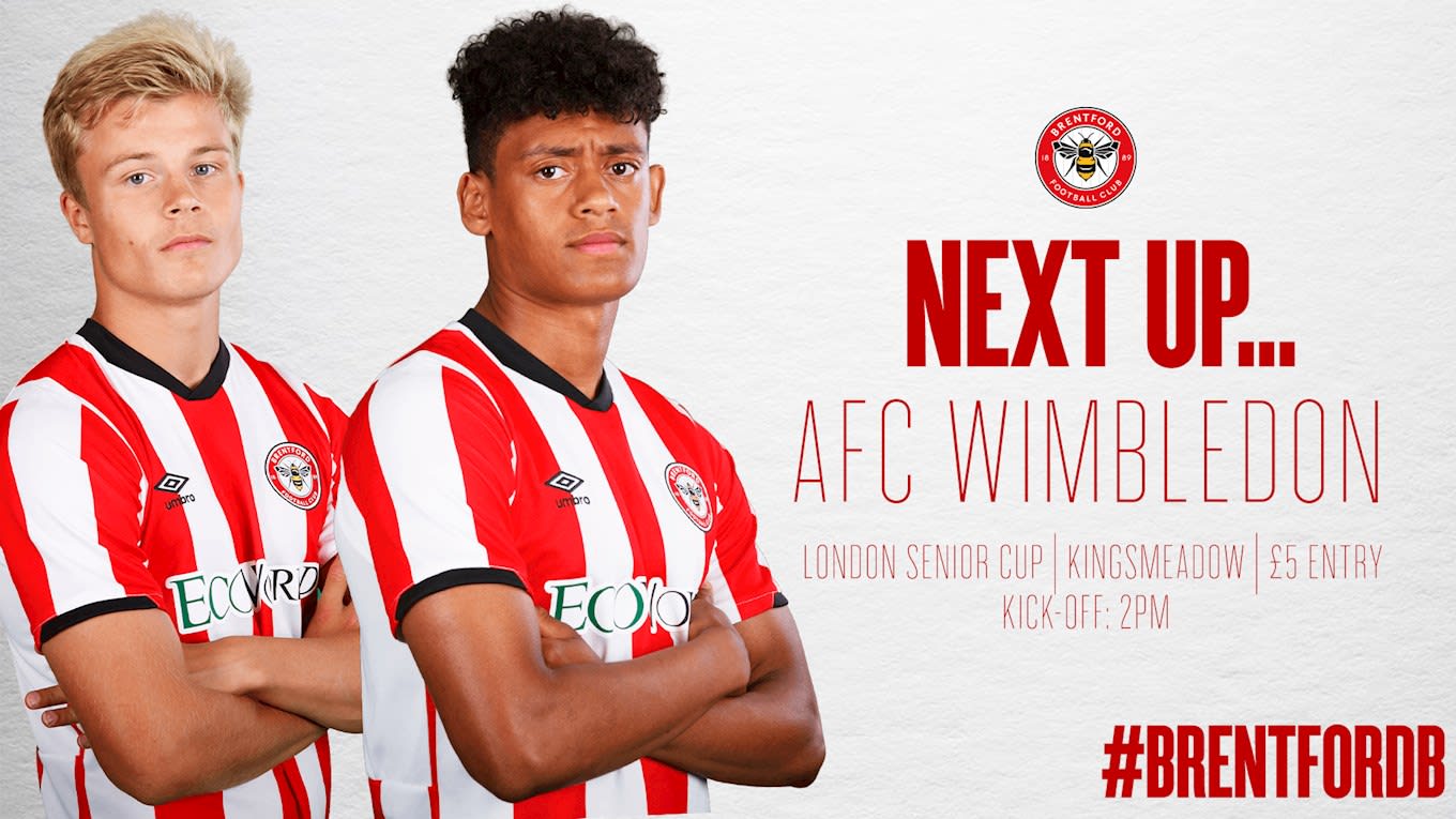 Brentford B in cup action against AFC Wimbledon on Tuesday