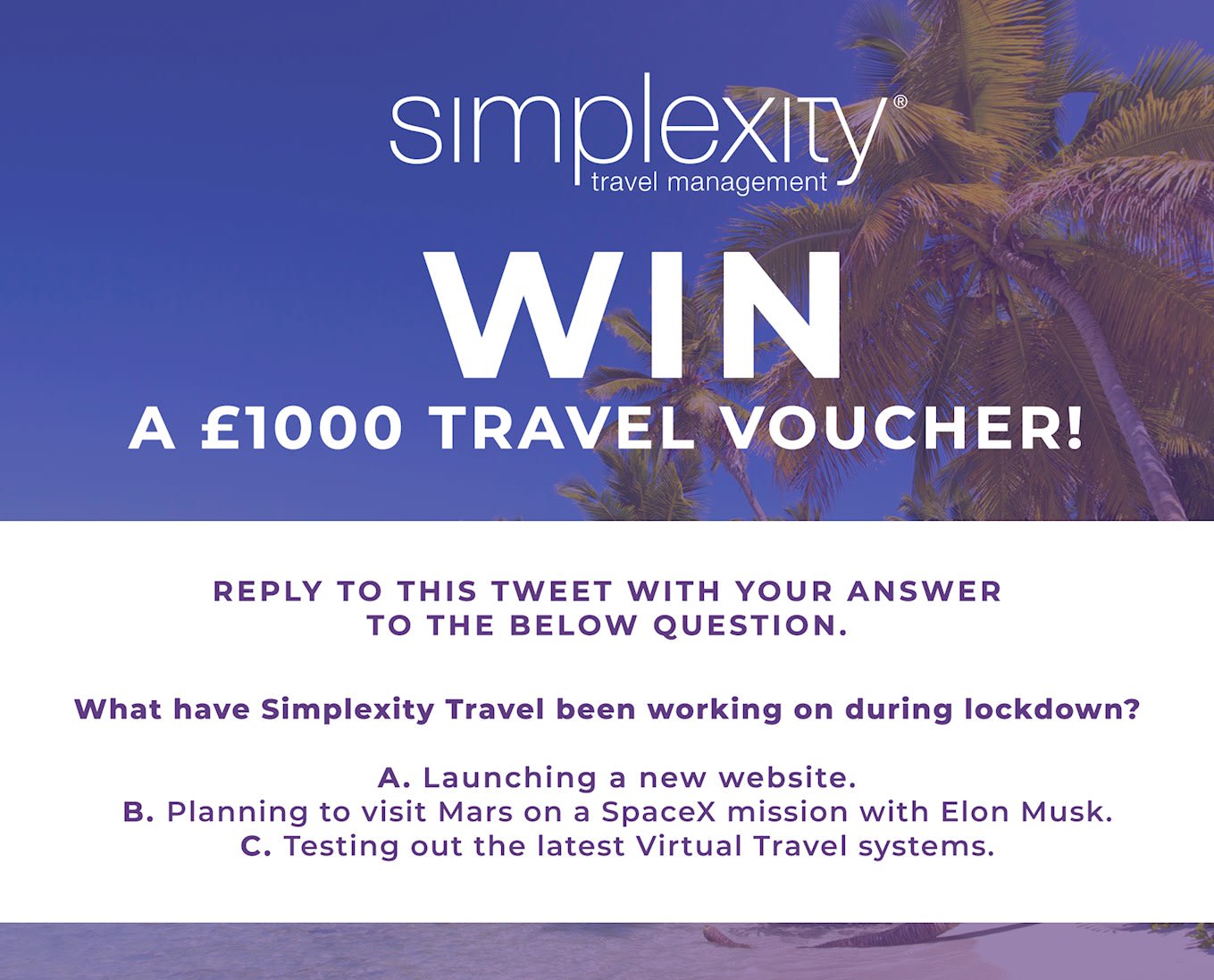 Win a £1,000 holiday voucher with our partners Simplexity