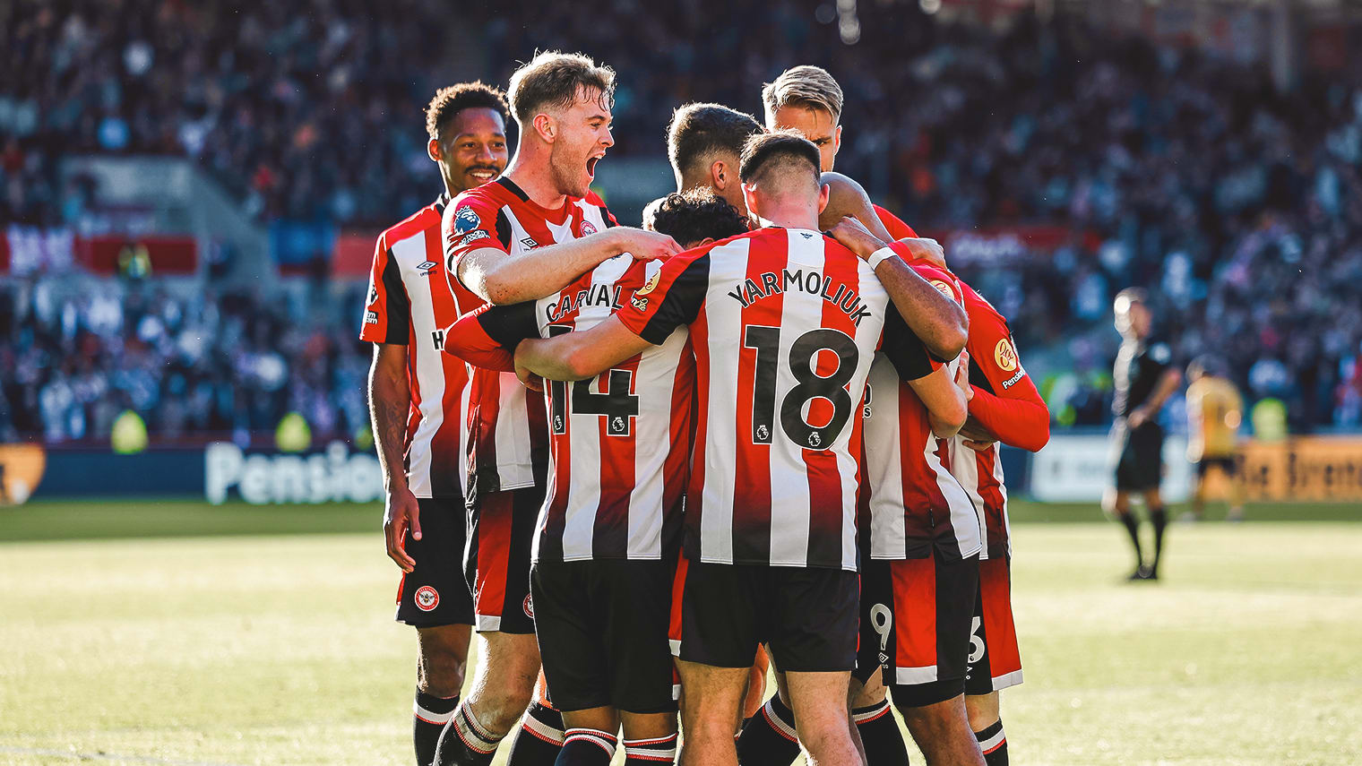 Team celebration v Wolves