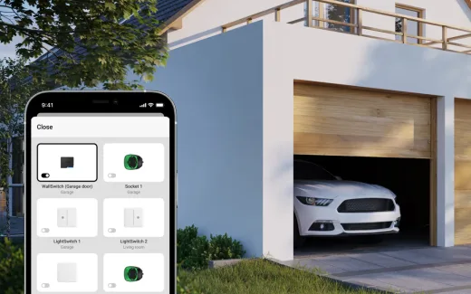 Commande d'une porte de garage et de prises connectées depuis un smartphone