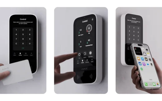 Clavier Ajax KeyPad TouchScreen : identification par code, badge Tag et smartphone NFC