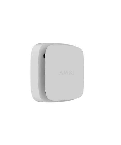 Détecteur de fumée, chaleur et monoxyde de carbone Ajax FireProtect 2 blanc, vu de trois quarts